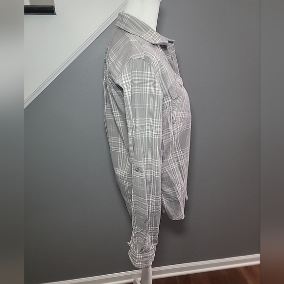 CARHARTT Woman Rugged Flex Button Plaid Shirt Cotton Stretch Long Tab Sleeve S - Picture 4 of 6